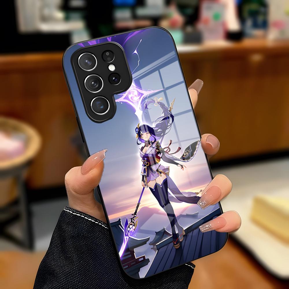 R-Raiden Shogun Phone Case For Samsung A25 A13 A33 5G A54 A36 A35 A56 A52 A14 Shockproof Glass Cover