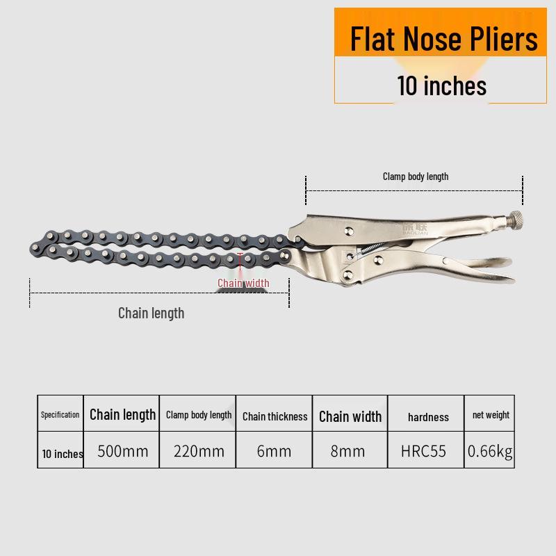 Heavy-Duty Multi-Function Pliers with Round Mouth, C-Type Automatic Clamp, and Flat Head Quick Seal