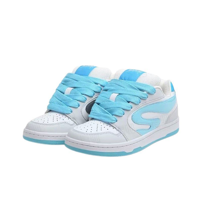 Sky Blue Original National Tide Niche Dopamine New Autumn Bread Shoes Women's Color Matching Platform Versatile Board Shoes