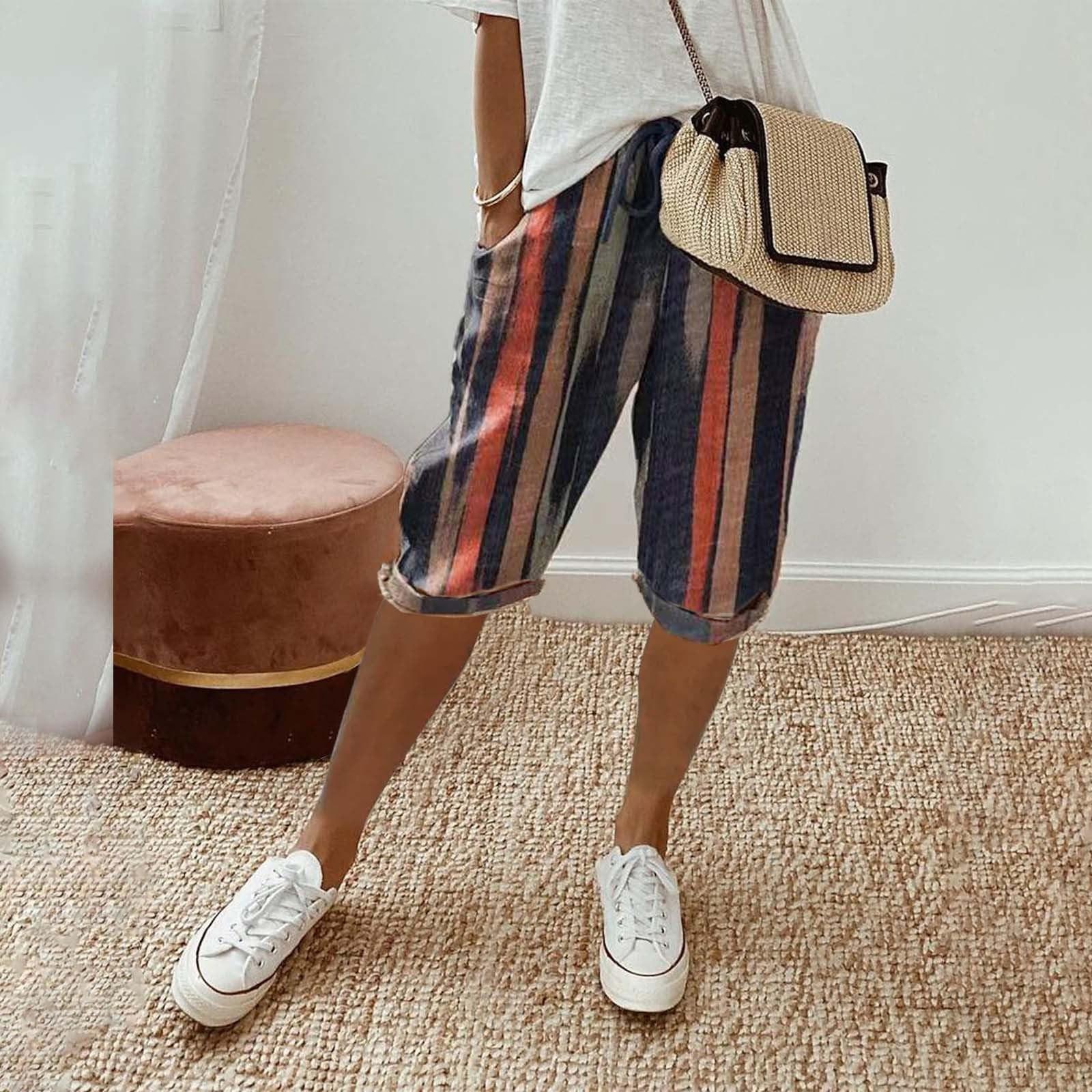 

Женские льняные шорты, повседневные шорты с высокой талией, шорты на шнурке с карманами XXXL тёмно-синий