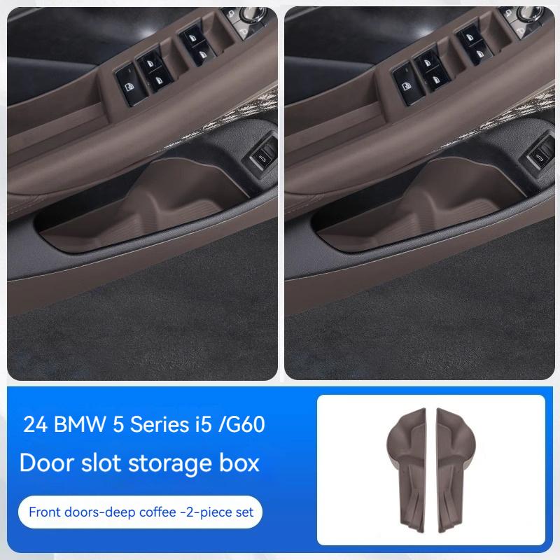 

For BMW 5 Series I5 G60 2025 TPE Car Door Slot Storage Box Mobile Phone Tray Car Interior Protection Accessories
