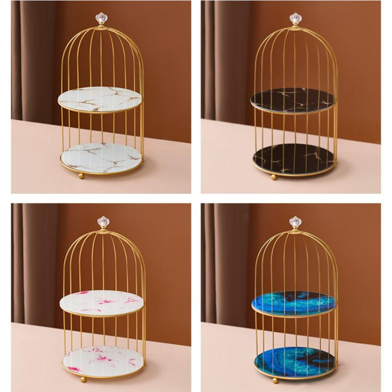 Bird Cage Cosmetic Organizer Lipstick Perfume Storage Skin Care Rack Bathroom Decor Gift Accessory