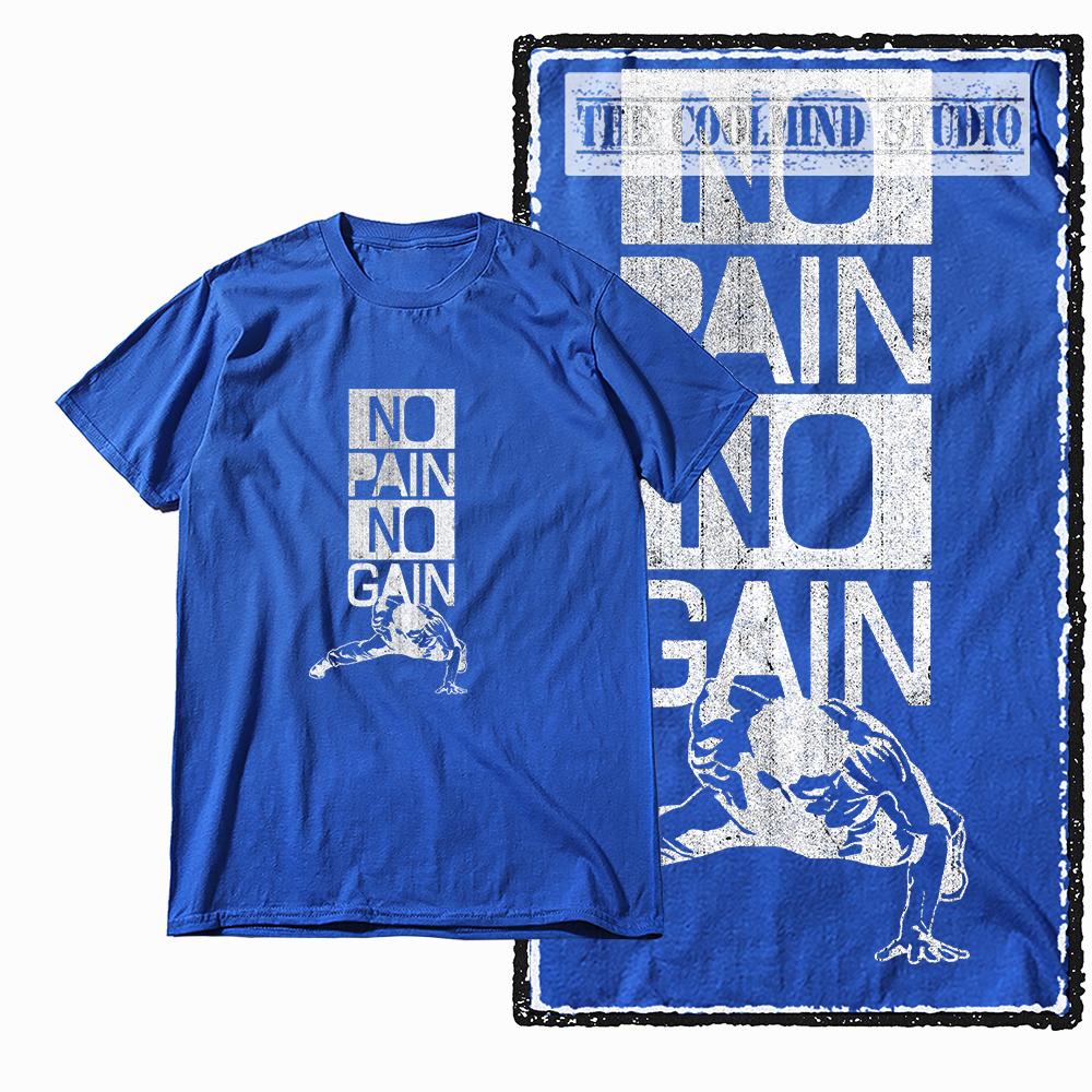 Coolmind Z1053 Cotton No Pain No Gain Exclusive Graphic Unisex T Shirt Cotton Unisex Tshirt Streetwear Tshirt for Unisex Tee Shirt