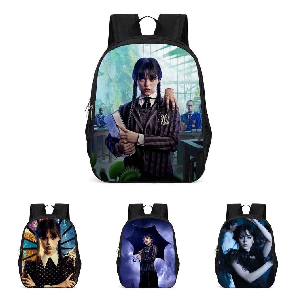 The Adams Family Wednesday Backpack Oxford Cloth Large Capacity Travel Bag For Kids