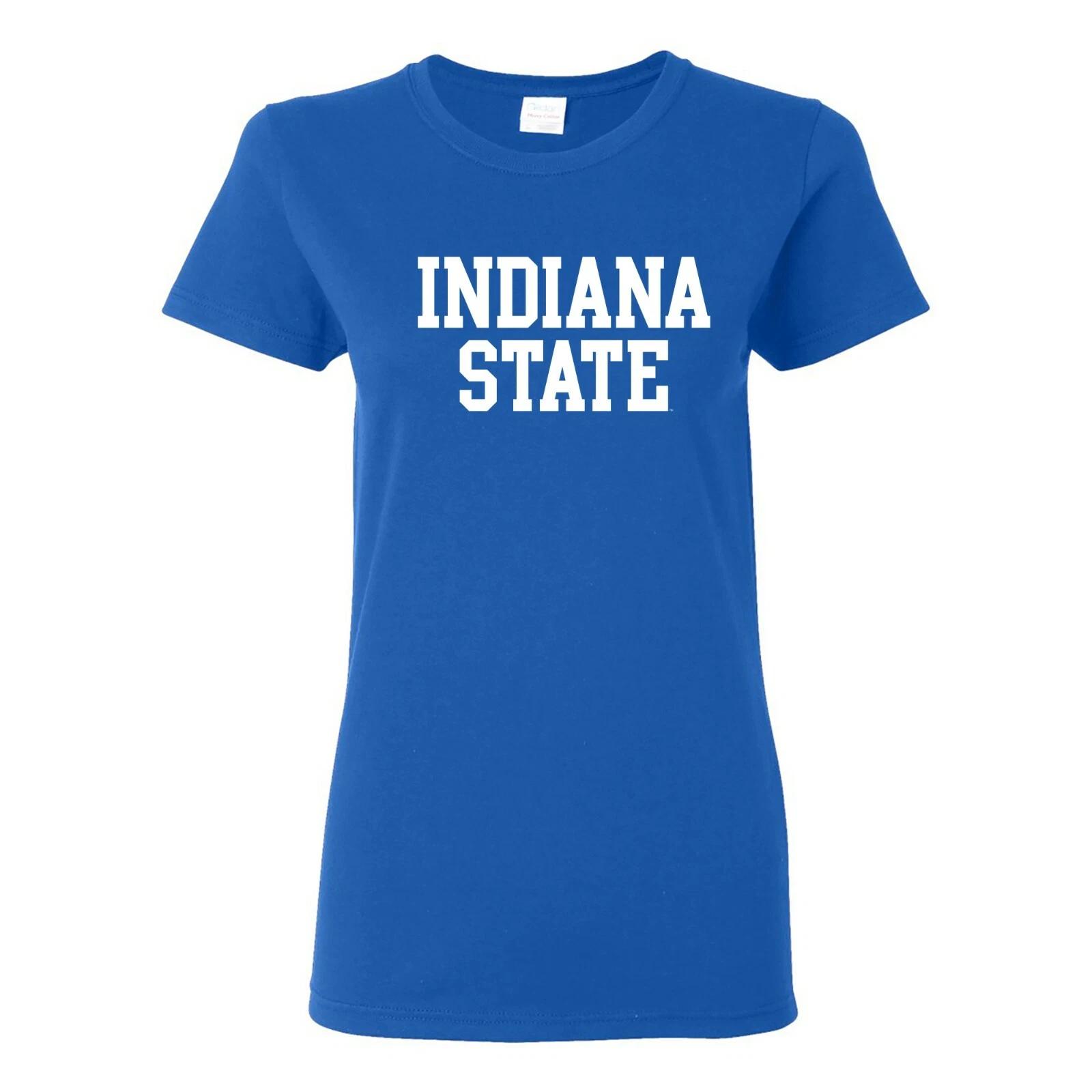 Indiana State Sycamores Basic Block Womens Shirt - Royal 4XL