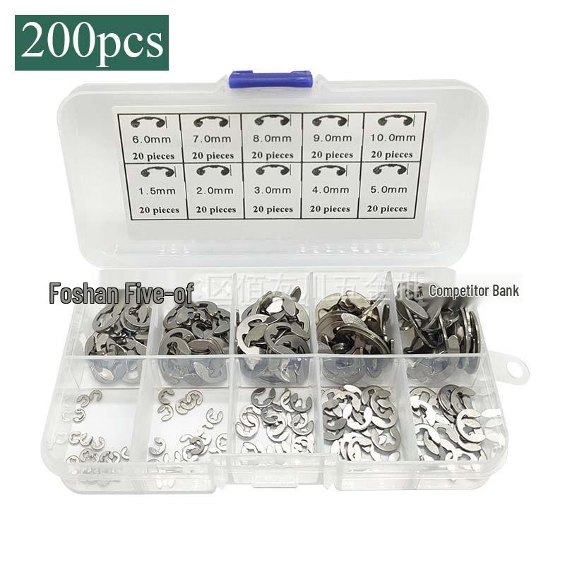 

Набор из 200 штук E-образных стопорных колец из нержавеющей стали 304, 1,5 мм-10 мм