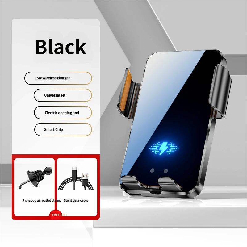 Magnetic Wireless Car Charger, Aluminum Alloy Air Vent 360° Rotation Phone Holder, Fast Charging MagSafe Mount for iPhone Samsung Huawei чёрный