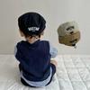 Drawstring Kids Peaked Cap Solid Color Newsboy Cap Retro Baby Beret Hat  Spring
