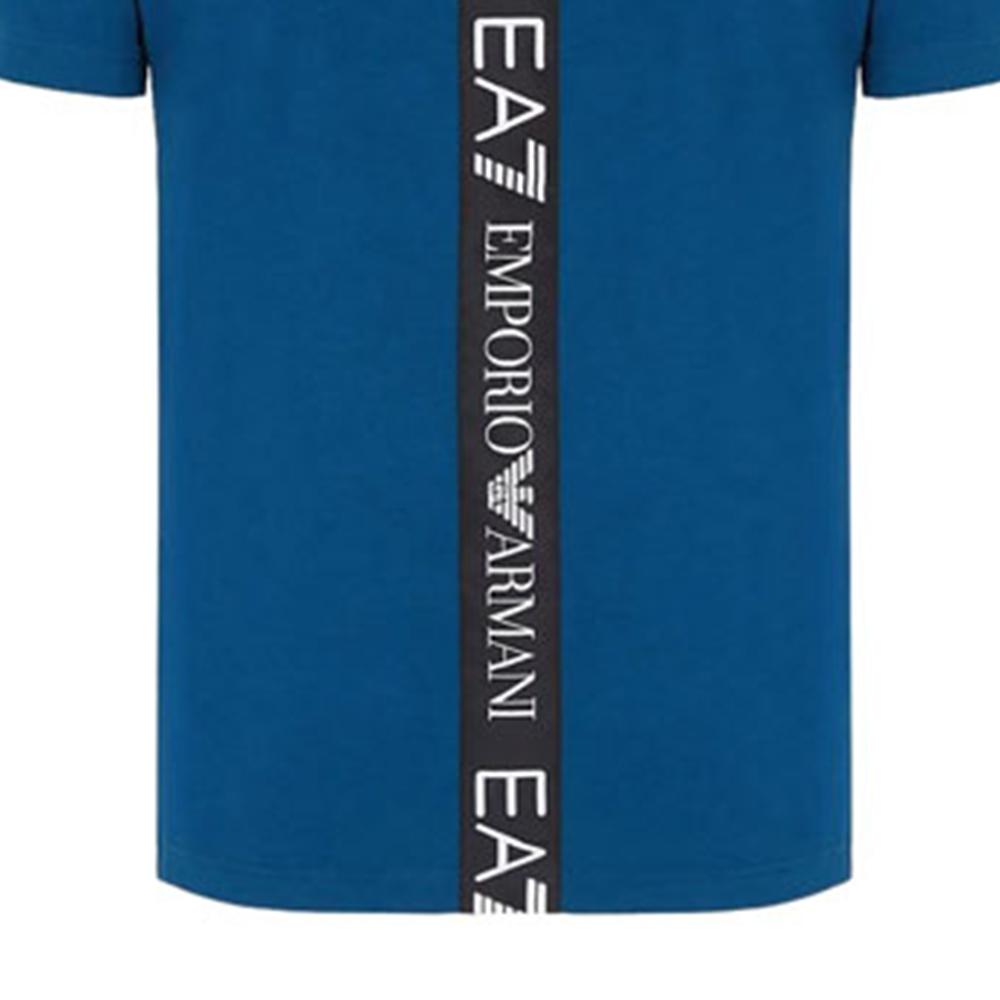 Emporio Armani EA7 SS22 Letter Print Crew Neck Short Sleeve T-Shirt Men Tops Navy-Blue 6HPT11-PJ03Z-15460