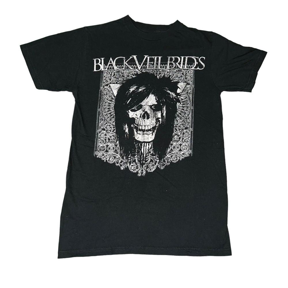 Винтажная Черная Футболка Унисекс Black Veil Brides с Черепом Все Размеры L