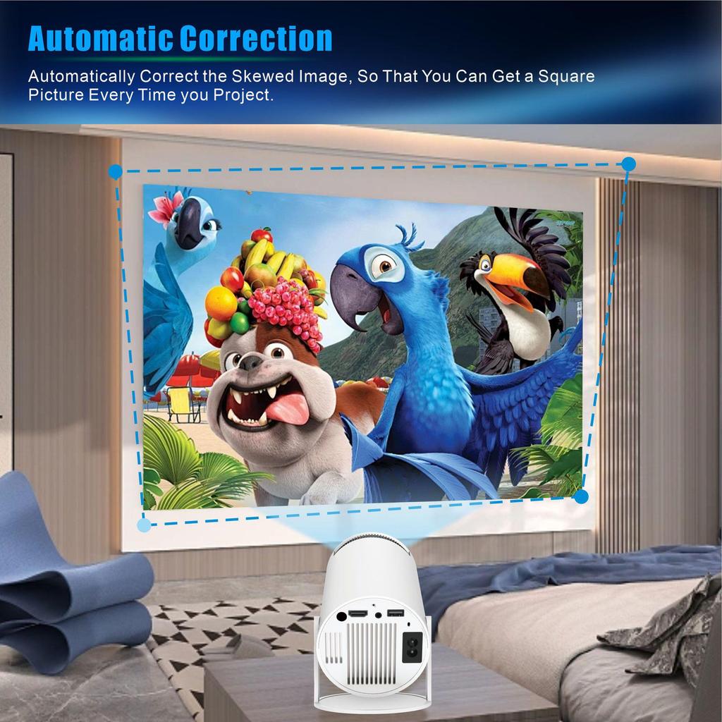 HY300Pro Smart Outdoor & Home Mini Projector with 180° Bubble Tube