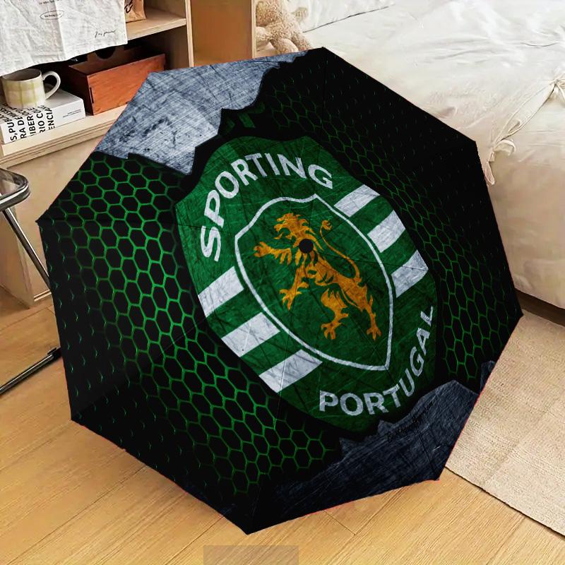 Sporting Portugal Crest Automatic Folding Umbrella - 8-Rib Travel Umbrella with Auto Open/Close & Portable Gifts for holidays or birthdays