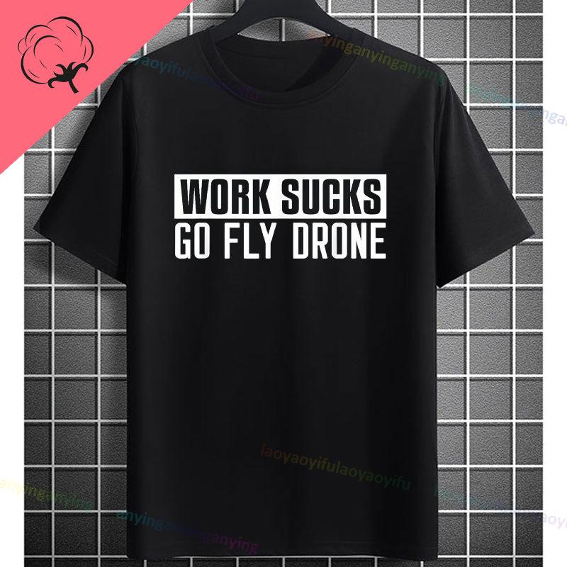 Funny Fpv Drone Quadcopter Graphic Tshirt With Depressed Drone Needs A Friend Slogan Pure Cotton Short Sleeve Casual Tshirt