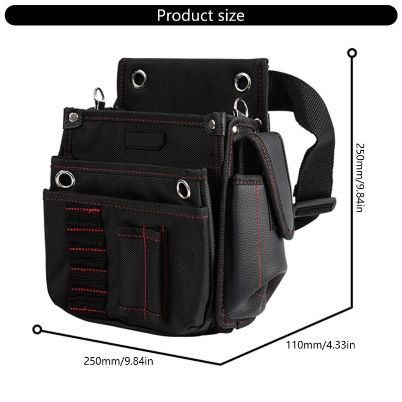 Belt Tool Pouch with Belt Oxford Cloth Small Pocket Waist Tool Bag Electrical Tool Organizer Pouch for Electrician