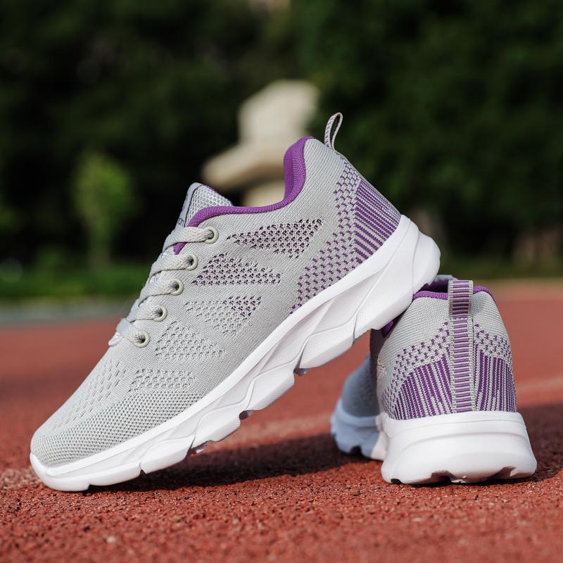 35-42 Spring/autumn Women's Flying Woven Breathable Super Light Stuffed Sports Shoes Large Size Ultra -light Stool Women's Sports Shoes