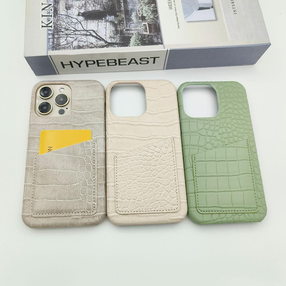Crocodile pattern is suitable for Apple 15/17/16 mobile phone case insert card 16pro change bag 16promax portable 7