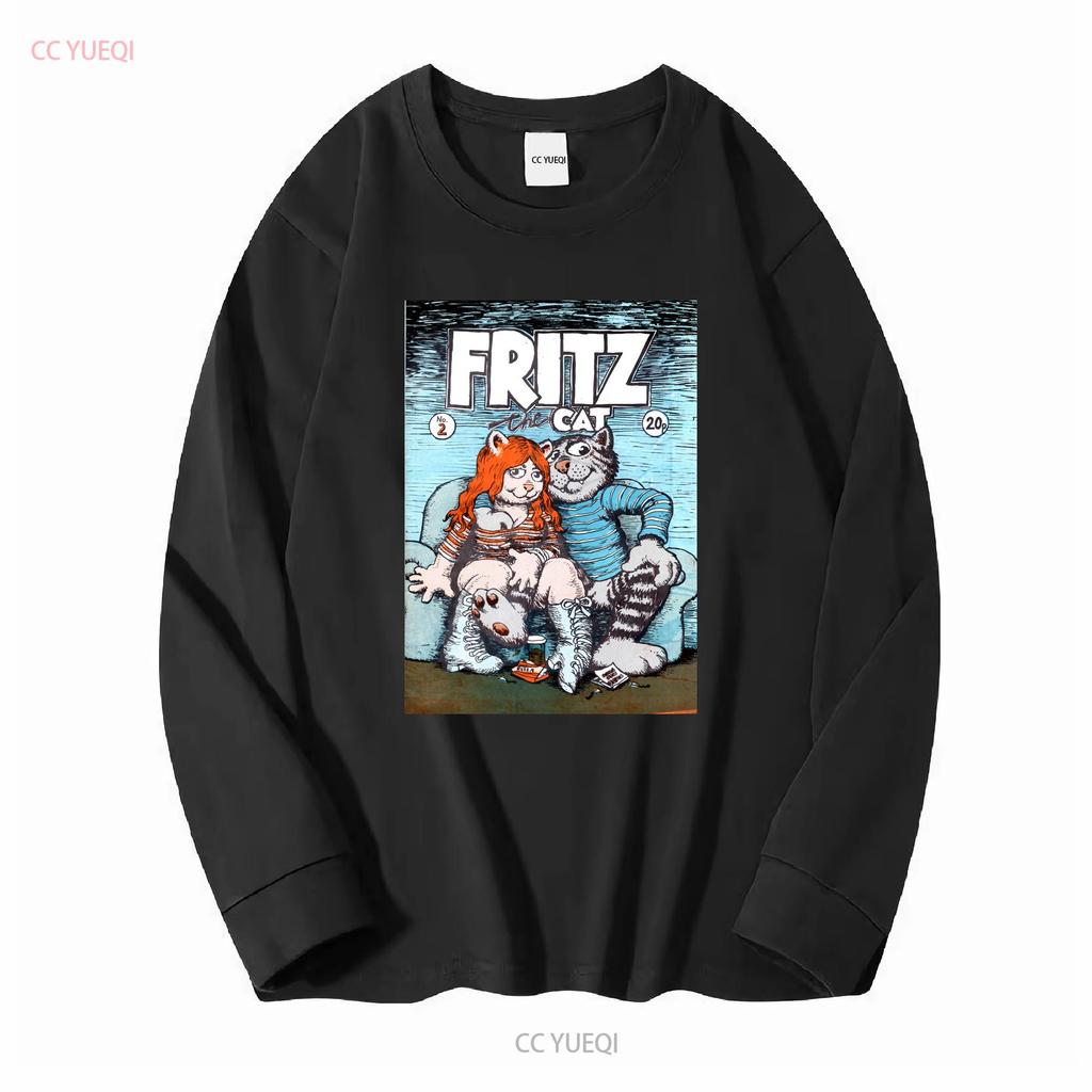 Nova Camiseta Fritz The Cat Desenho Animado Adulto Quadrinhos Camiseta Unisex M Branco Manga Longa Ou Curta Lavagem Vintage Roupas de Designer