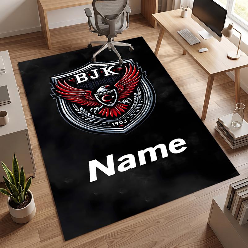 BJK FC (5) Personalized name Office Carpet Stylish Decor for Living Room Bedroom Kitchen