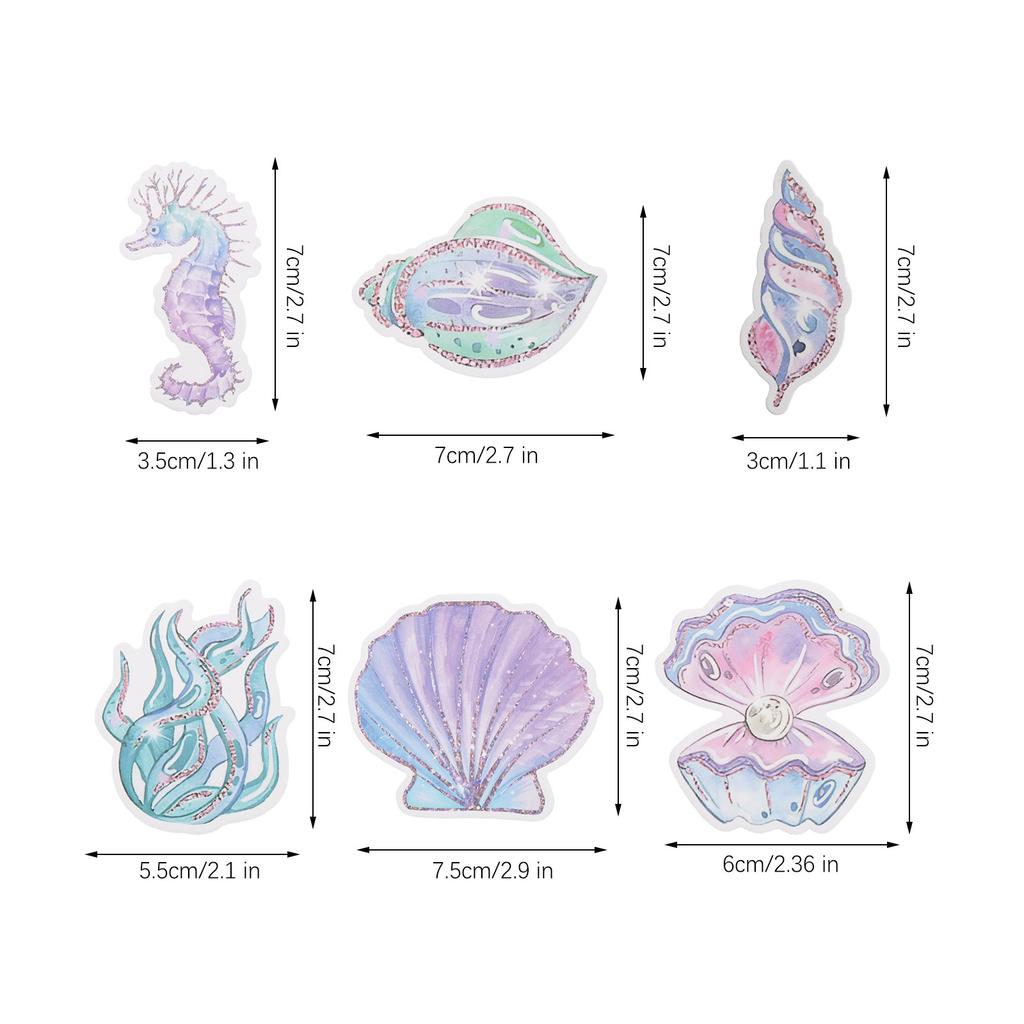 12 Piezas Adorno Inserto de Pastel Sirena con Purpurina Caballito de Mar Estrella de Mar Topper de Pastel Topper para Postre de Cupcake Baby Shower Cumpleaños