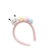 Adorable Caterpillar Plush Headband for Face Washing - Cute Pom-pom Cartoon Hair Accessory for Girls and Women