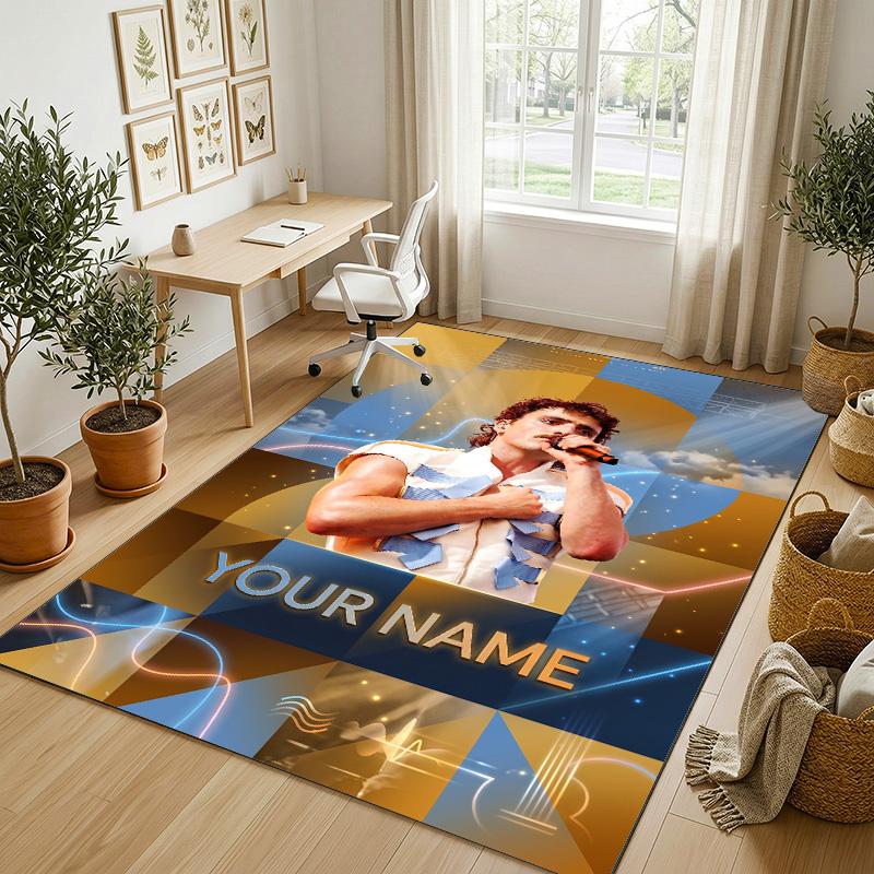 Personalized Crystal Velvet Carpet,Benson Boone Custom Printed Name, Plush Area Rug For Home Indoor Decor