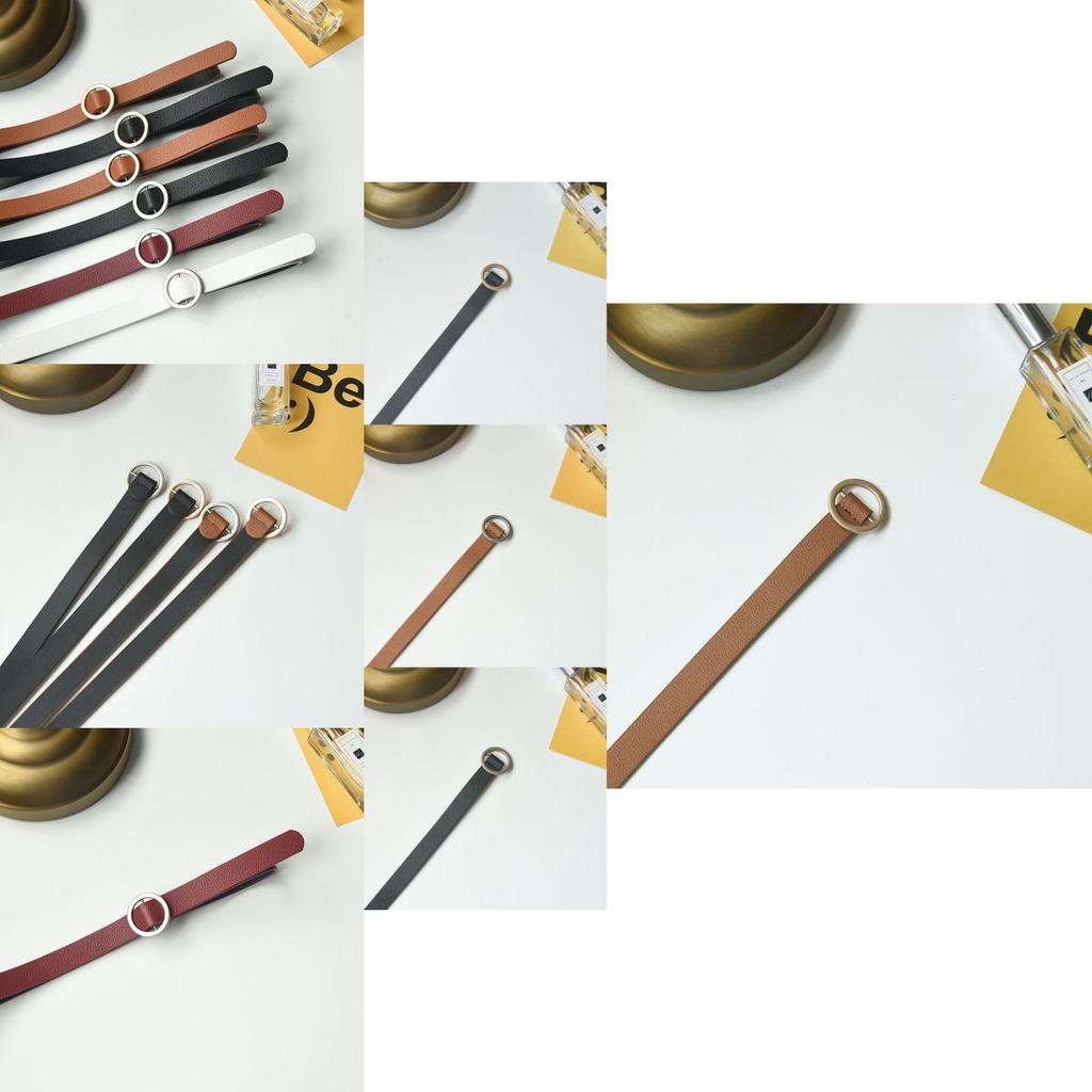 Stylish Women's Minimalist Black Denim Pants With Decorative Belt For Trendy Looks