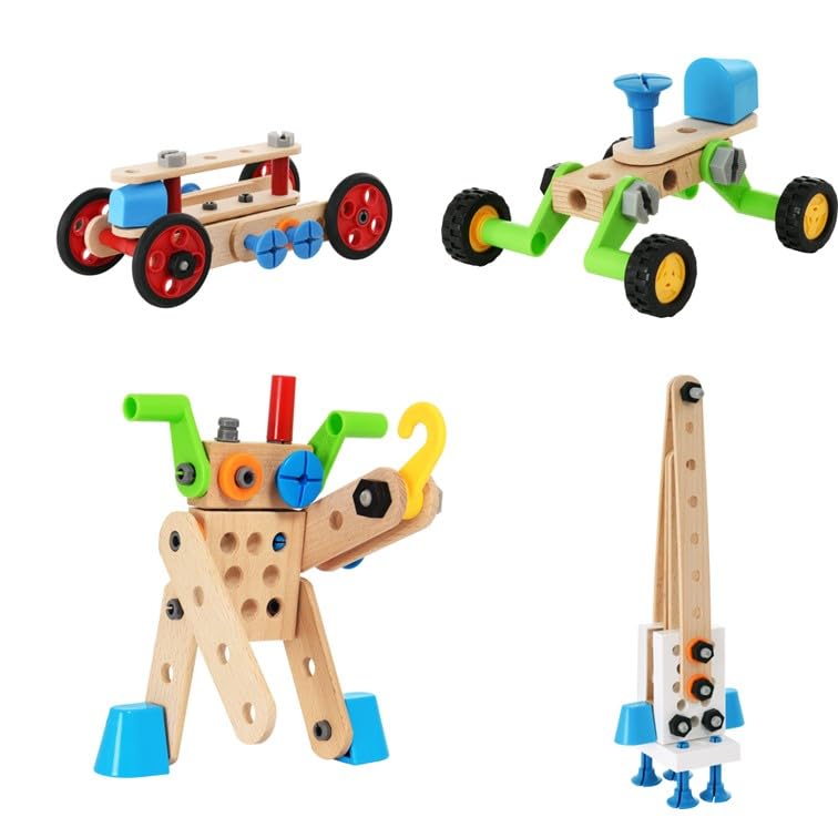 BRIO Builder Construction Set [136 Pieces] for Ages 3 and Up (Carpenter Tool Play Toy, Educational Toy) 34587