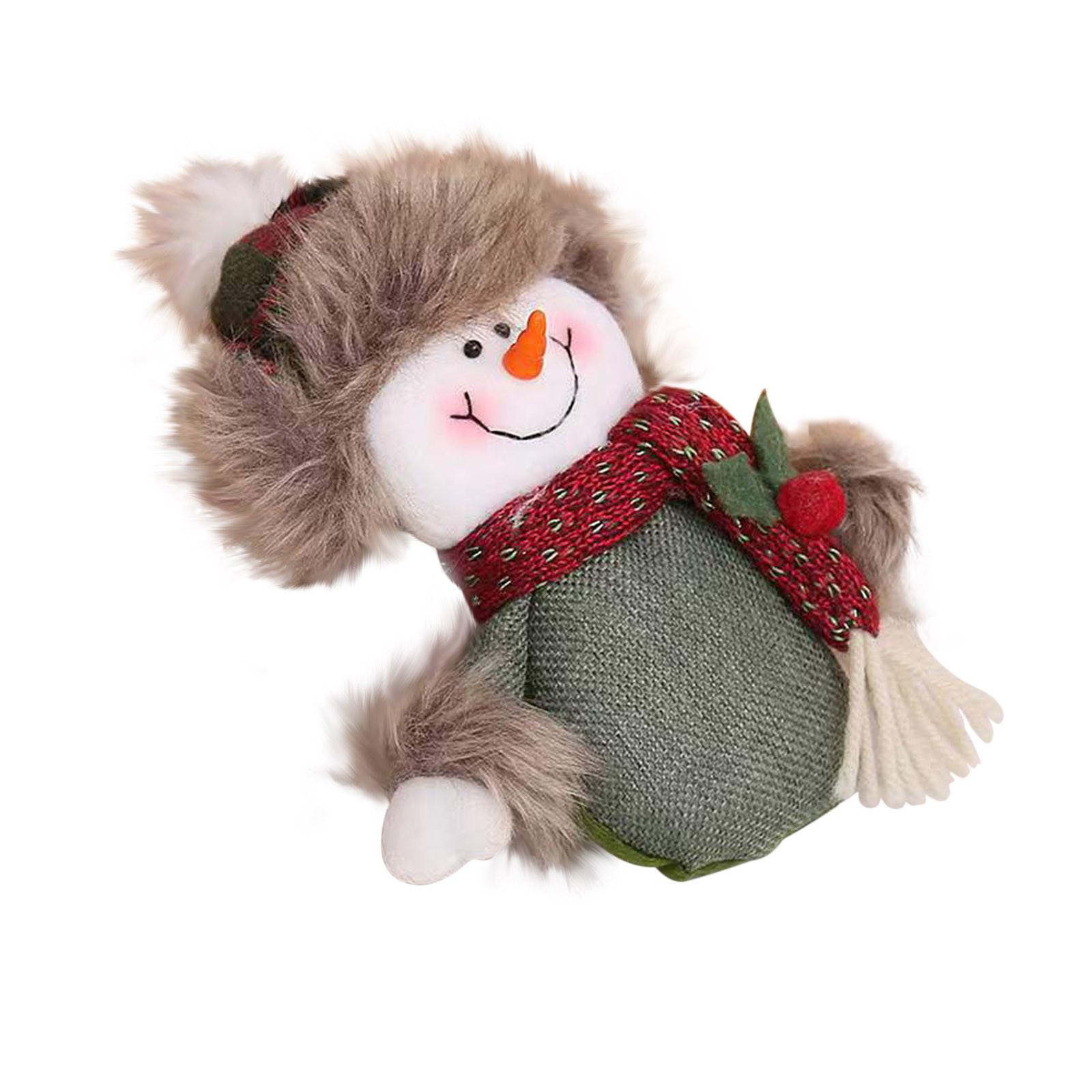 

Рождественская кукла-мешок Рождественская плюшевая кукла Рождественские украшения Подвесное украшение на елку Детская льняная кукла Старик Снеговик One Size