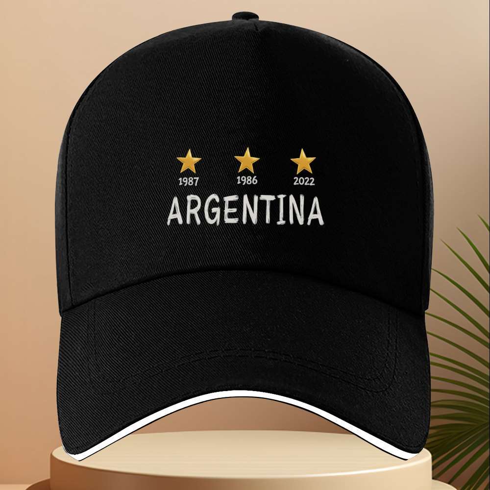 

1 Argentina National Team Baseball Cap Champion Star Badge 19862022 Black Adjustable Headgear Mens Sports Travel Adjustable