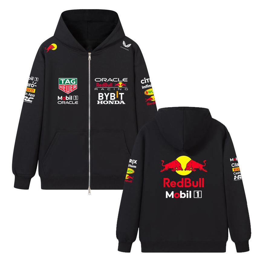 Red Bull F1 Team Zipper Hoodie Verstappen Formula 1 Racing Zipper Sweatshirt Men Women Casual Pullover