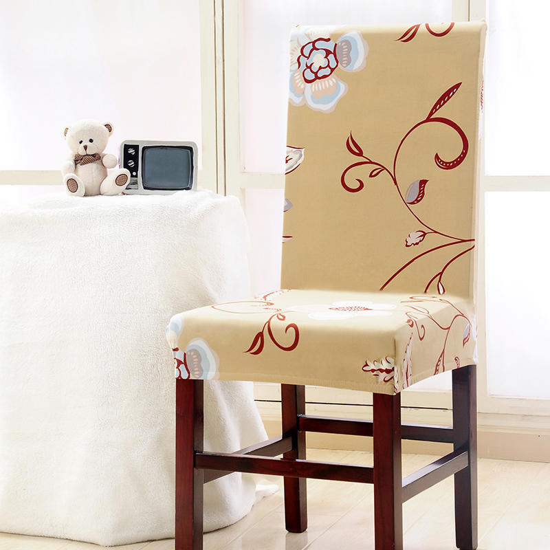 Flower Printing Removable Chair Cover Big Elastic Slipcover Modern Kitchen Stretch Chair Cover