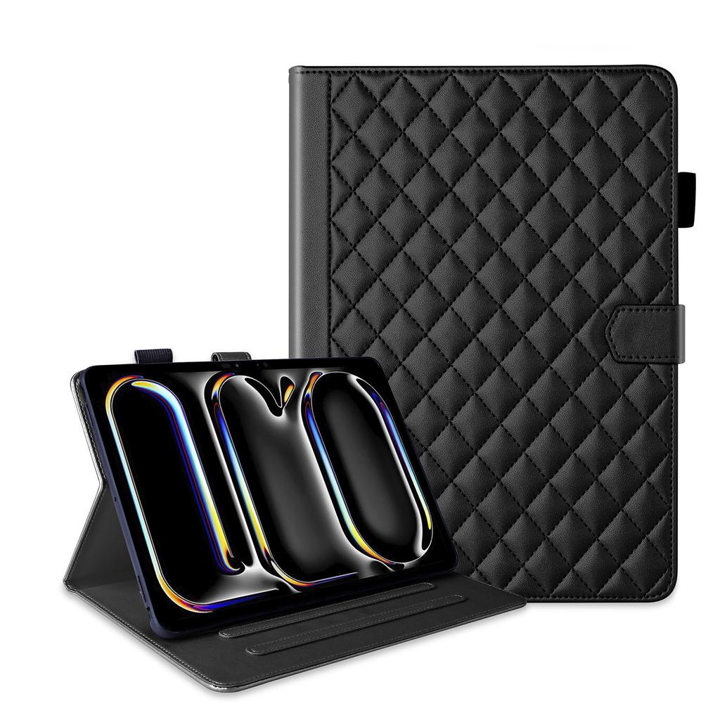 Applicable To iPad Pro13 Inch Tablet Leather Case Ipad10.9 Rhombus Small Fragrant Wind Card Bracket Anti-drop Mini7