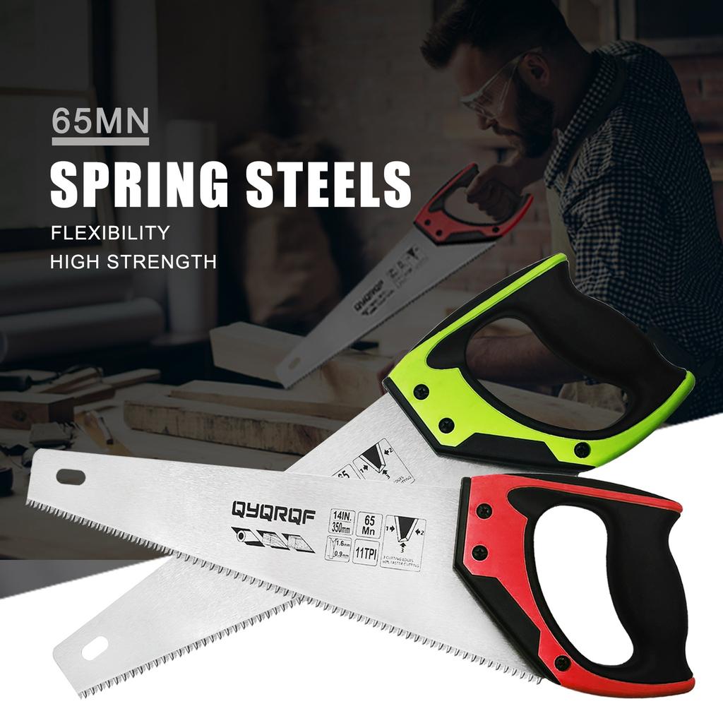 14in Pro Hand Saw, 11 TPI Fine-Cut Soft-Grip Hardpoint Handsaw Perfect for Sawing, Trimming, Gardening, Pruning & Cutting Wood, Drywall, Plastic Pipes
