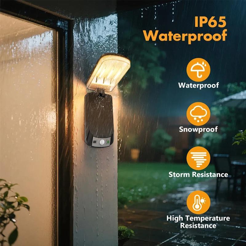 Foldable Solar Wall Light with Remote Control 3 Modes LED Solar Lamp IP65 Waterproof Outdoor Garden Wall Light