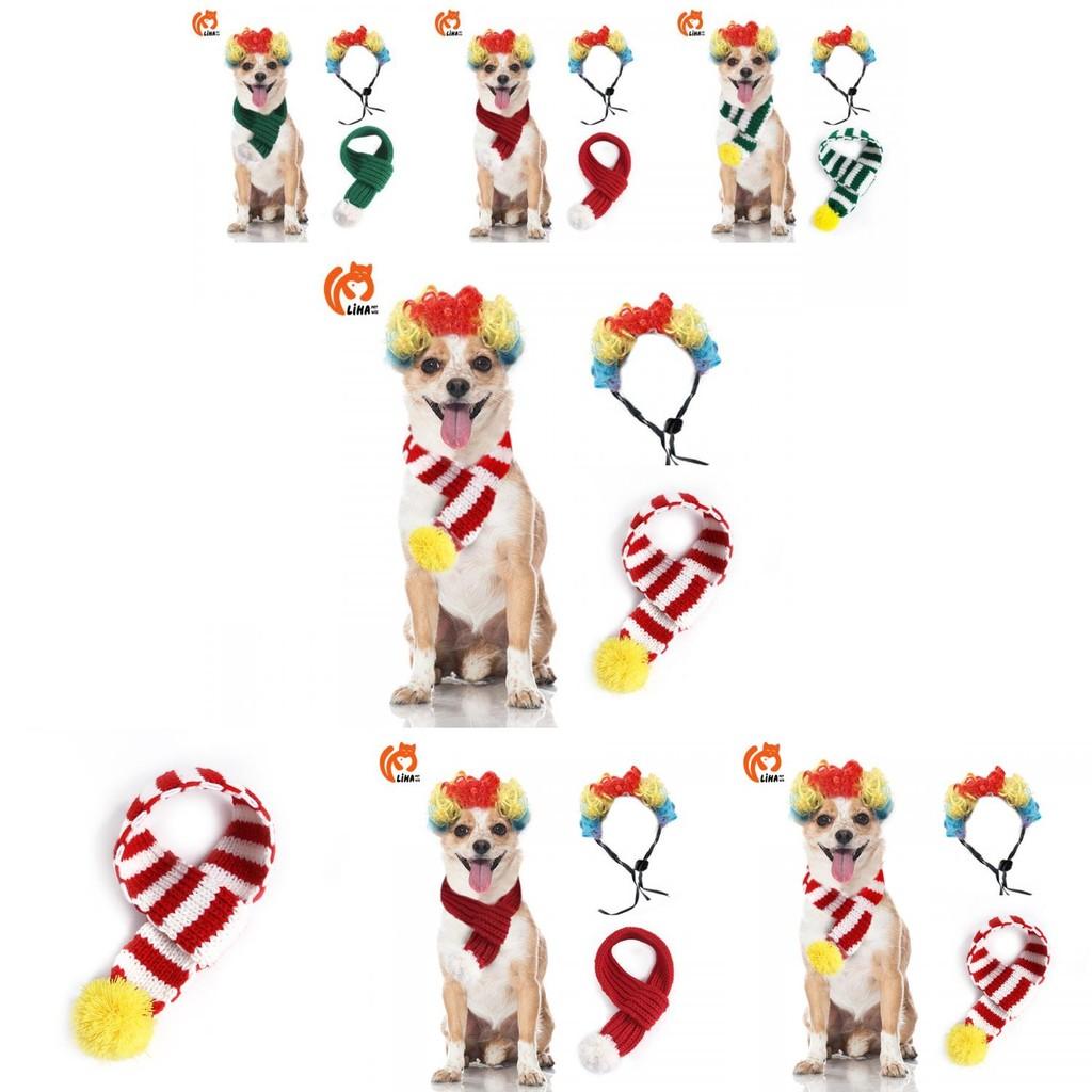 Adorable Pet Knitted Christmas Scarf For Cats And Dogs With Colorful Cartoon Design