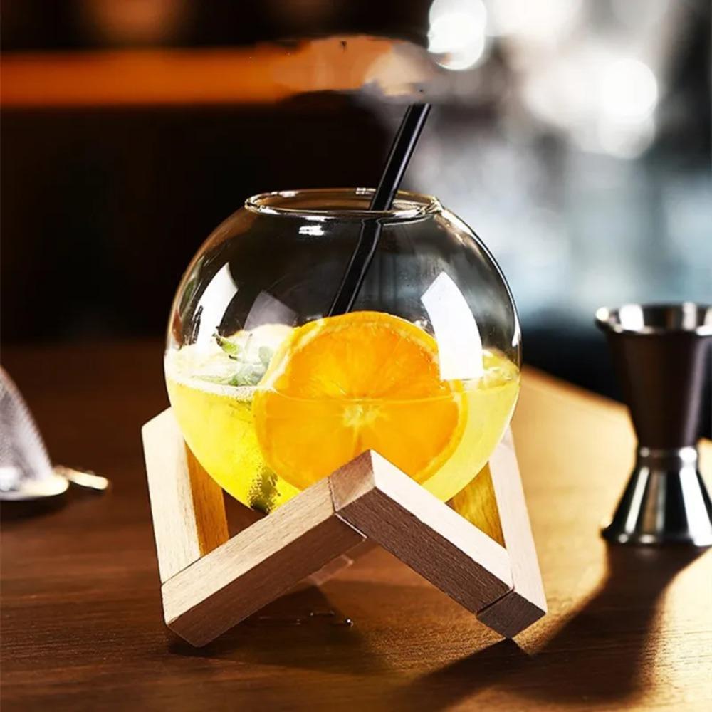 Купить С деревянной подставкой, сферическая стеклянная чашка для ...