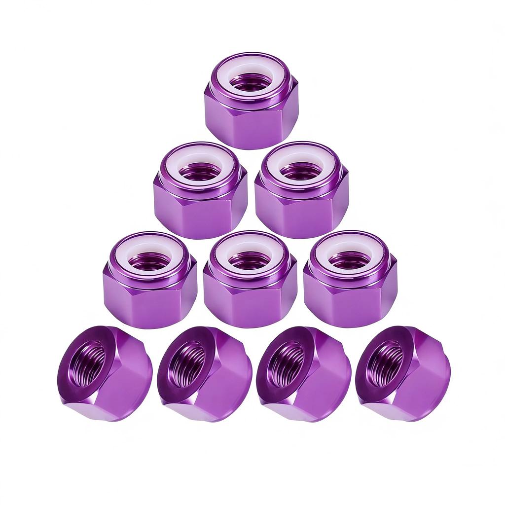 10 Pezzi Dadi autobloccanti con inserto in nylon M2-M5, Dadi esagonali antivibranti in alluminio 6061 per Droni, Applicazioni Automobilistiche ed Elettroniche
