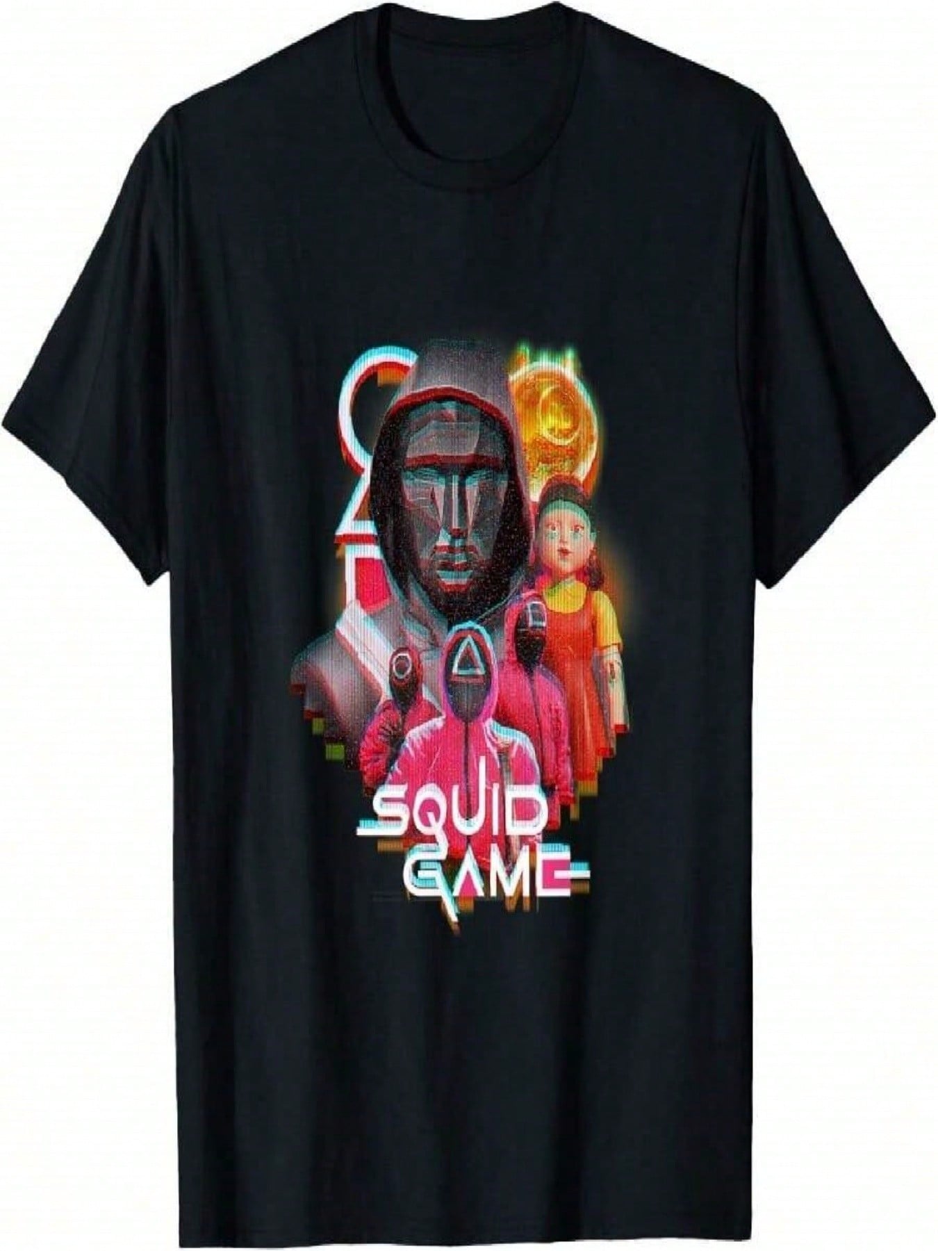 Squids Games 2 Front Man & Henchunisex Glitch Logo T-Shirt S разноцветный