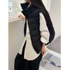 Women's Lightweight Down Vest – Stand Collar Quilted Sleeveless Jacket with Drawstring Hem