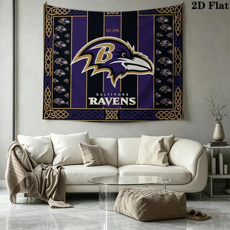 Baltimore Ravens Wall Tapestry Aesthetic Wall Hanging Printed Fabric Blanket Decorative Tapestries for Bedroom Living Room Home Decor