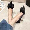 High Heels Woman PumpsLoafers Pumps with Bow on Heeled Pointed Toe Stilito Shoes for Women Promotion Offer Non Slip Stylish Sale