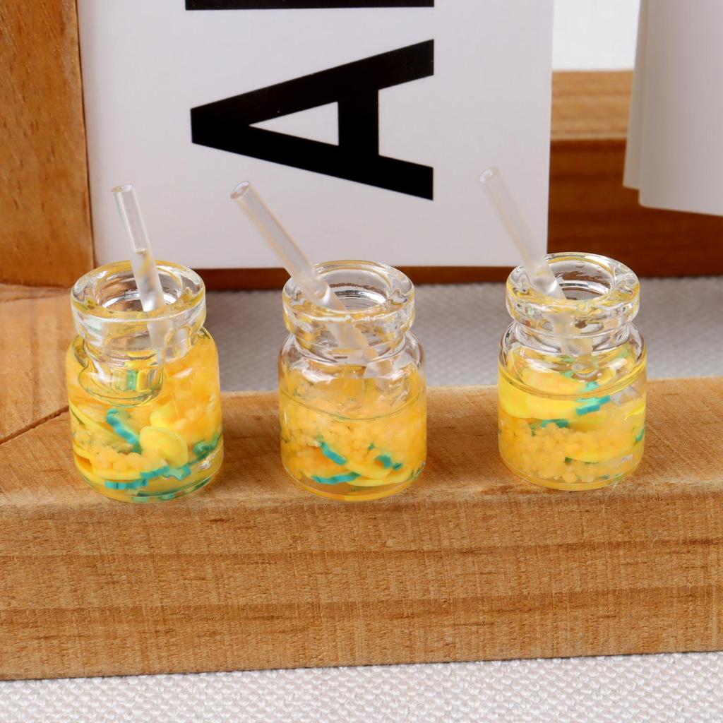 Ręcznie robione miniatury jedzenia i napojów do domku dla lalek: Ciasto, Sok, Talerze