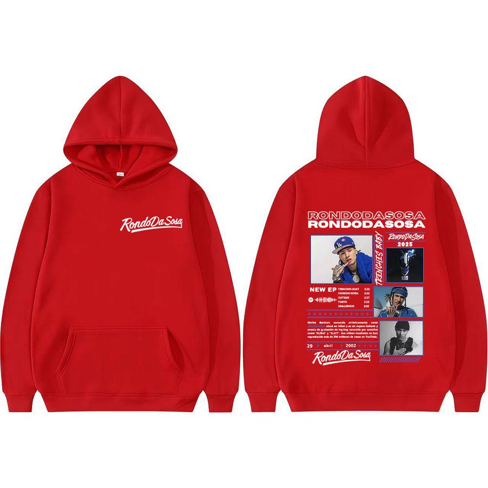 

Худи с принтом Rondoda Sosa Trenches Baby Tour 2025 (двустороннее) Мужская одежда Пуловер Унисекс Винтажная толстовка Streetwear S