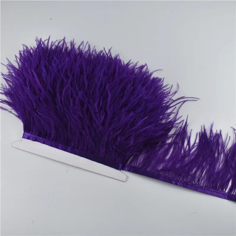 1M 5M 10Meter 8-10Cm Black Ostrich Feather  Trims Natural White Ostrich Feather For Craft Ribbon Fringe For Skirt Party Clothing
