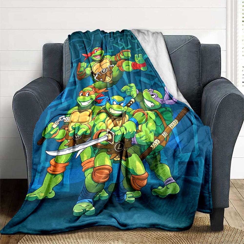 Turtles Party Adventure Flannel Blanket Super Soft Warm Cozy Blanket For Sofa Bed Office Travel Allseason Home Decor Gift