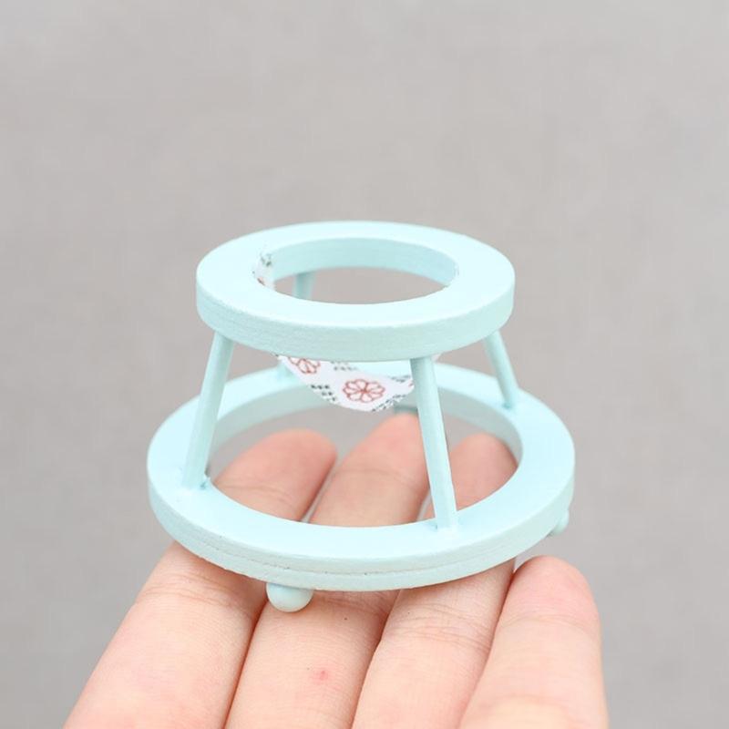 Vintage Miniature Walking Chair 1:12 Doll House Furniture Baby Walker with Life Like Details for Doll House Enthusiasts