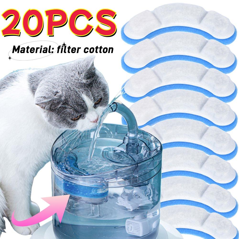 3-20pc Replacement Filters For Cat Dog Water Fountain Activated Carbon Replaced Filters Cat Dispenser Filter Element Accessories