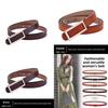Leather Women Belt With Simple Smooth Buckle For Casual Pants And Office Wear