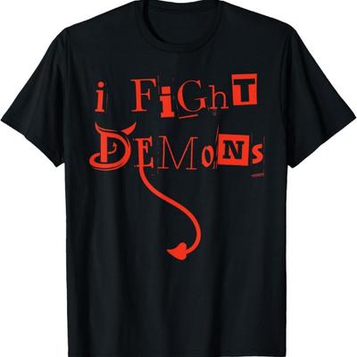 I Fight Demons Halloween Christian Exorcist Satan Devil T-Shirt