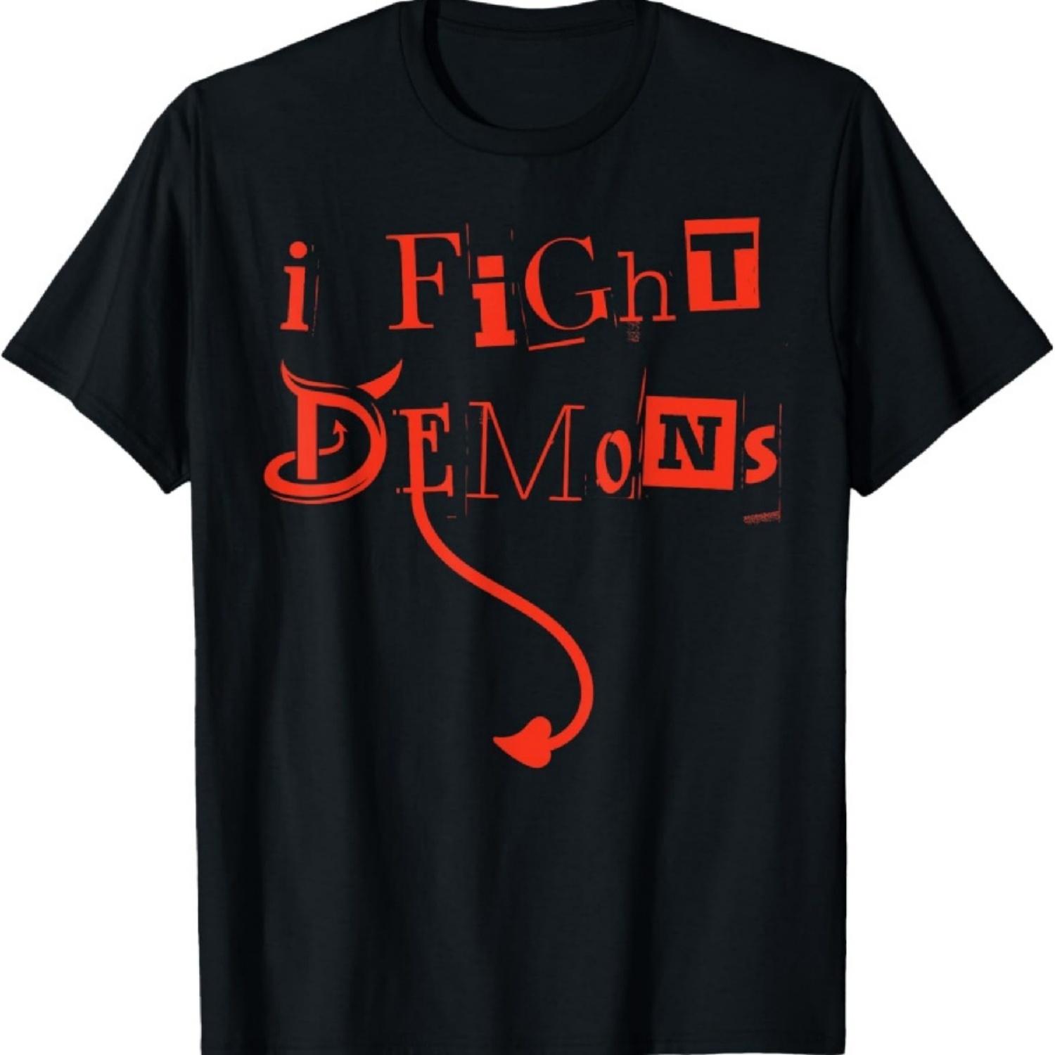 

I Fight Demons Halloween Christian Exorcist Satan Devil T-Shirt XXXXXL різнокольоровий